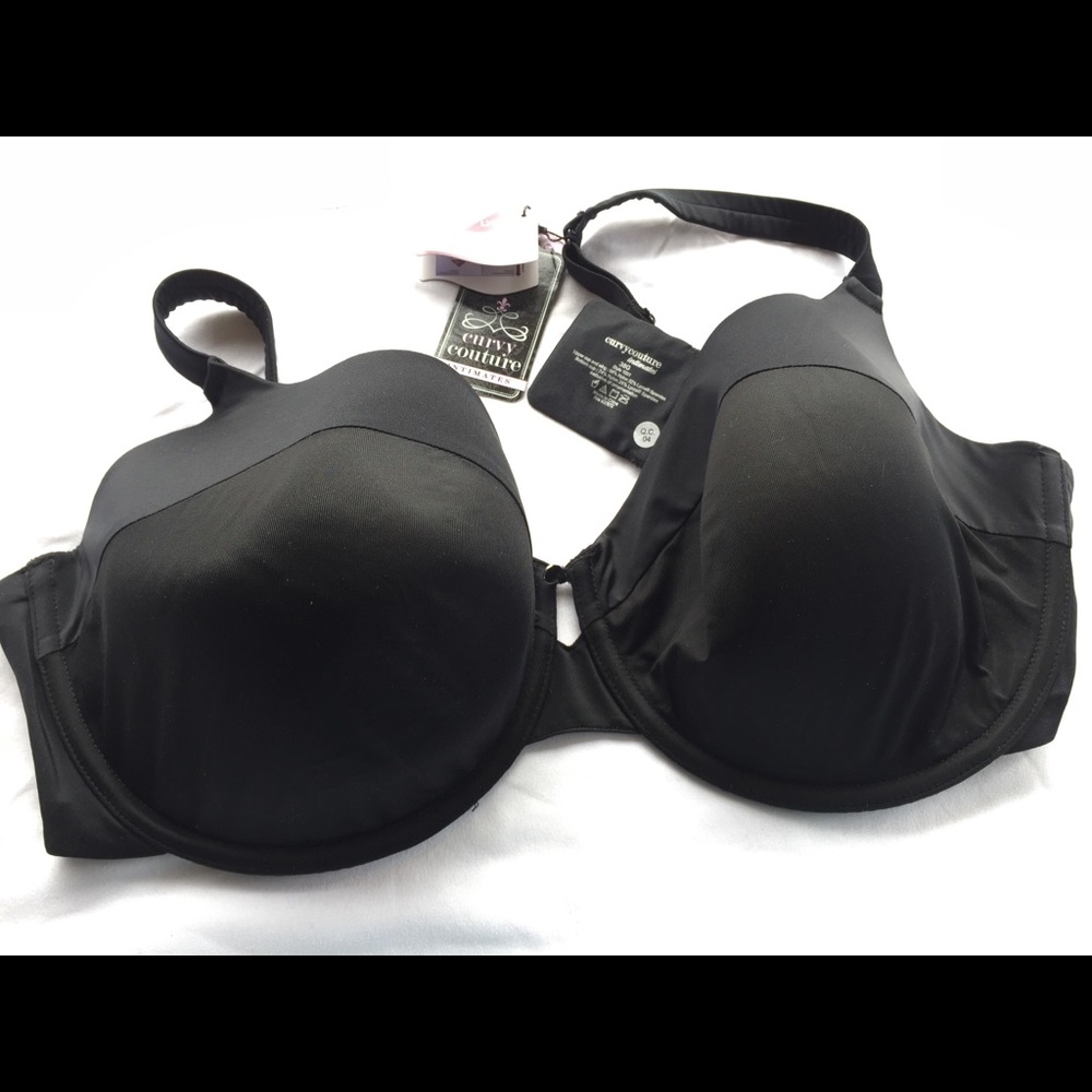 NWT Curvy Couture black wired bra size 38G